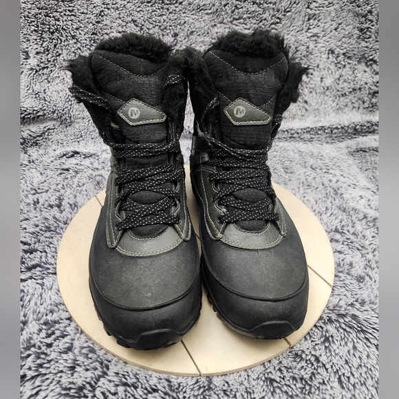 Merrell Winter Boots Womens Size 8 Black Snow Fleece Lined Insulated Waterproof - Picture 3 of 9